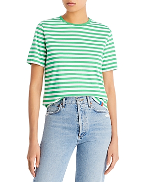 Kule The Modern Striped Tee In Green/white