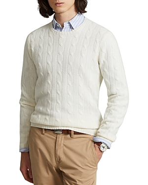 POLO RALPH LAUREN THE ICONIC CABLE KNIT CASHMERE SWEATER