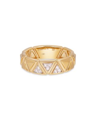 Marina B 18K Gold Triangolini Pavé Diamond Band Ring | Bloomingdale's