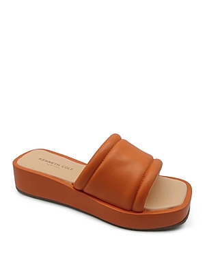 Shop Kenneth Cole Women's Andreanna Slip On Platform Sandals In Orange