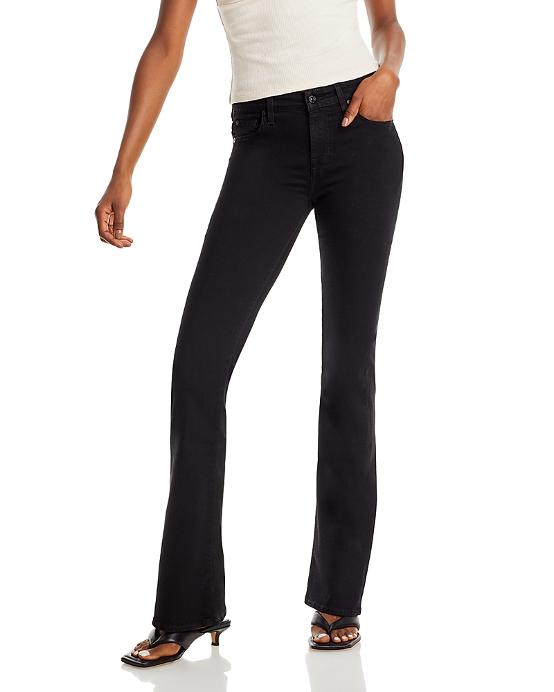 7 For All Mankind Illusion Bootcut Cropped Jeans In Rinse Black