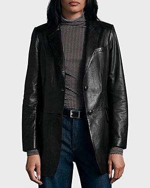 Shop Rag & Bone Charles Leather Blazer In Black