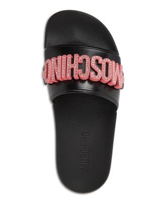 サンダル・ミュール Moschino SS24 Maxi crystal slingbacks (MA1635AC0IMZ1 99B) Moschino Maxi Crystal Slingbacks | italist