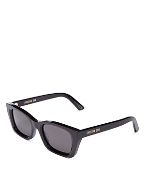 Dior Midnight S3i Rectangular Sunglasses, 52mm In Black/gray Solid
