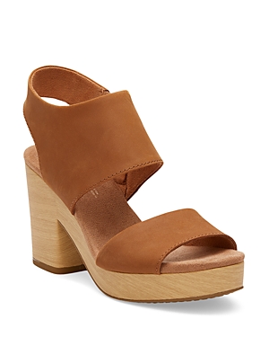 Shop Toms Women's Majorca Platform Heel Sandals In Brown