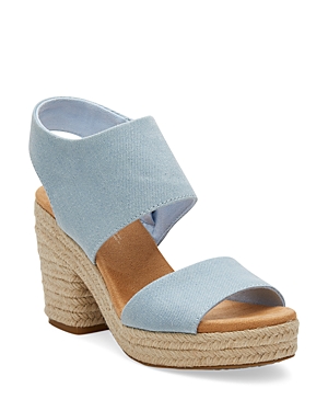 Shop Toms Women's Majorca Platform Heel Sandals In Blue