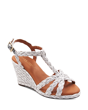 ANDRE ASSOUS WOMEN'S MADINA RAFFIA STRAP ESPADRILLE WEDGE HEEL SANDALS