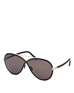 Shop Tom Ford Rickie Round Sunglasses, 65mm In Black/gray Solid