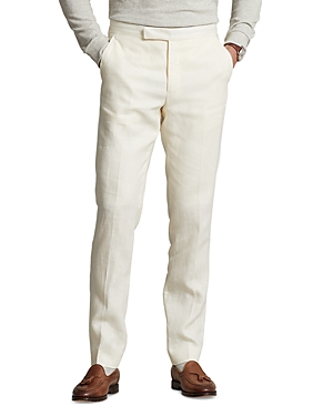 Polo Ralph Lauren Tailored Fit Linen Trousers In Light Cream