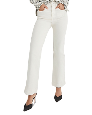 Shop Veronica Beard Carson High Rise Ankle Flare Jeans In Ecru