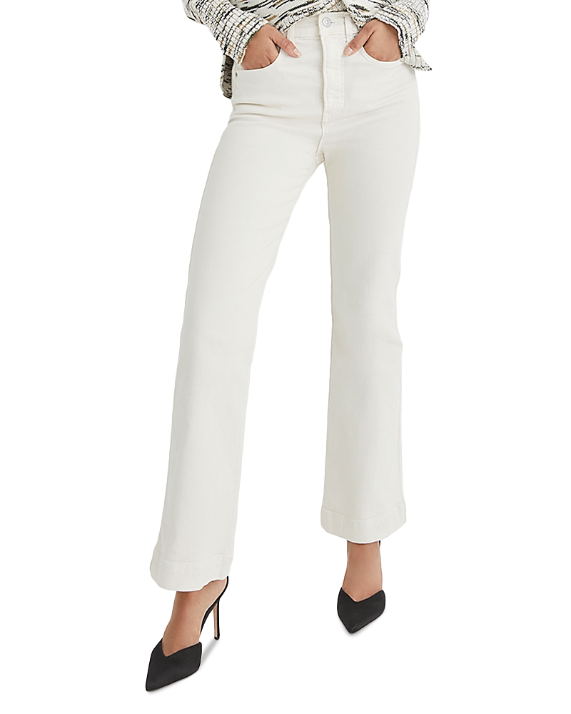 Veronica Beard Carson High Rise Ankle Flare Jeans in Ecru