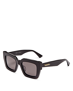 Bottega Veneta Square Sunglasses, 52mm In Black/gray Solid