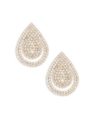 Ettika - Sparkle Teardrop Pav&eacute; Drop Earrings in 18K Gold Plated