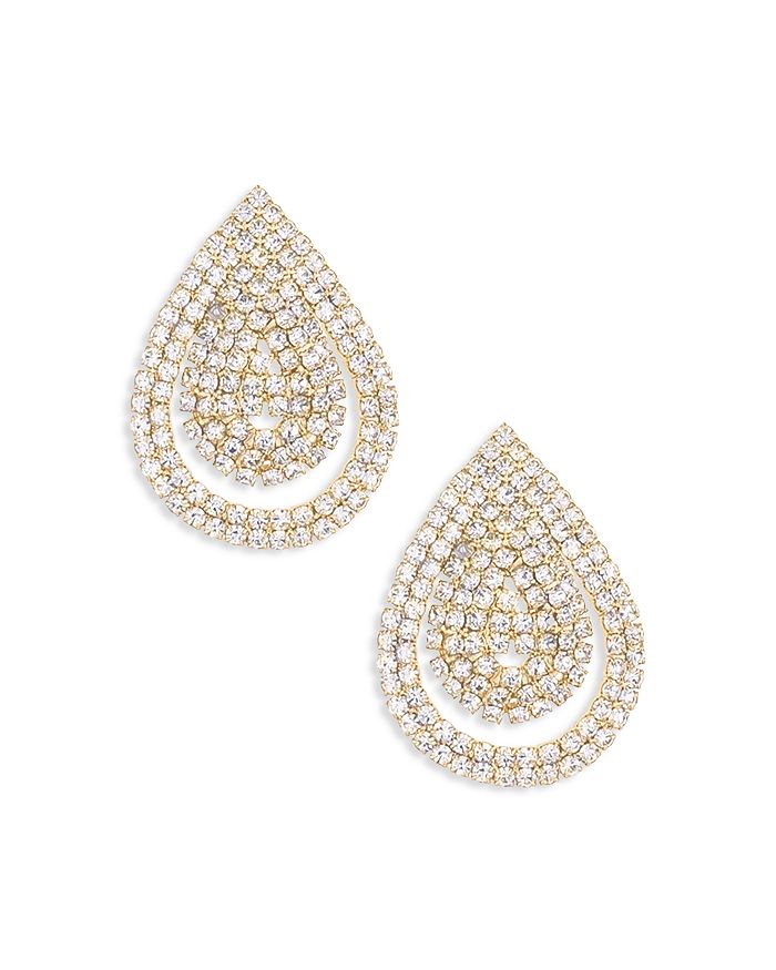 Ettika Sparkle Teardrop Pavé Drop Earrings in 18K Gold Plated ...