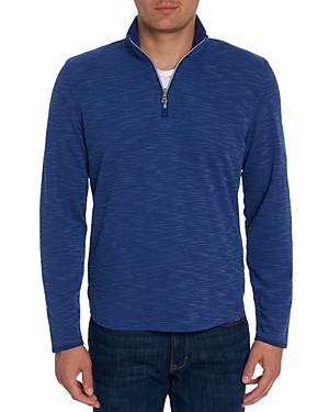 Robert Graham Speilberg Thermal Knit Quarter Zip Pullover In Navy