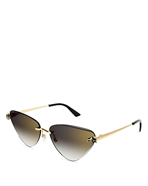 Cartier Panthere Classic Cat Eye Sunglasses, 62mm In Gold/gray Gradient