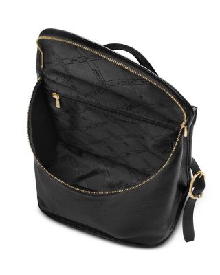 Le Foulonn&eacute; Top Zip Leather Backpack 