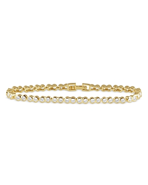 Aqua Sahira Cubic Zirconia Bezel Tennis Bracelet In 18k Gold Plated Sterling Silver - 100% Exclusive In Gold/white