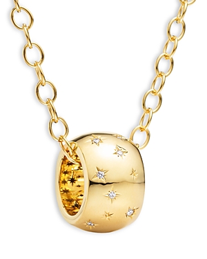 Shop Temple St Clair 18k Yellow Gold Cl White Diamond Scatter Rondelle Pendant Necklace, 16