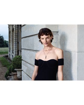 Sterling Silver Moonlight Grapes Linear Drop Pendant Necklace, 23.6"