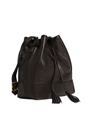 Gerard Darel Jane Small Leather Drawstring Bucket Bag