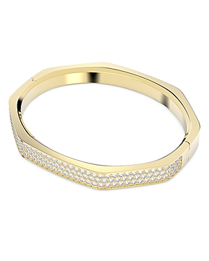 Shop Swarovski Dextera Pave Octagon Bangle Bracelet In Gold Tone