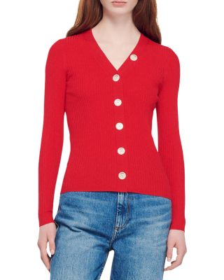 red summer cardigan sweater