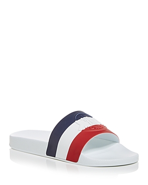 Shop Moncler Men's Basile Slide Sandals In White