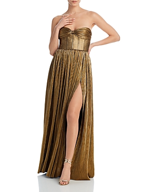 Bronx And Banco Florence Metallic Strapless Gown