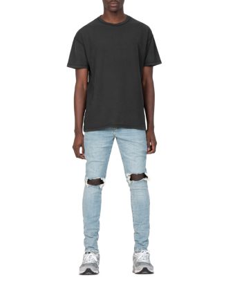 Purple Brand Dropped Slim Fit Destroyed Jeans in Light Indigo ...