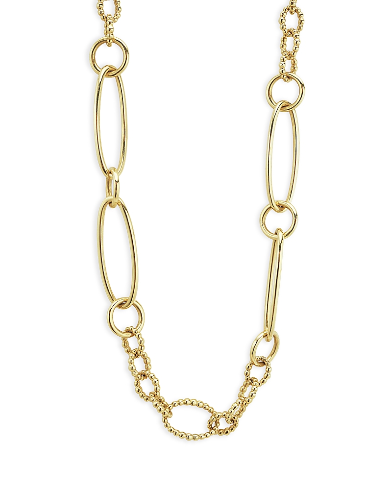 Lagos 18k Yellow Gold Signature Caviar Oval Link Chain Necklace, 20 In Gold