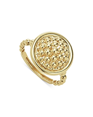 Lagos Meridian 18K Gold Caviar Circle Band Ring