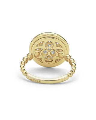 Meridian 18K Gold & Ceramic Diamond Ring