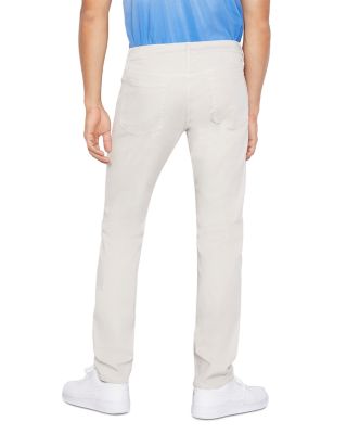 L'Homme Slim Brushed Twill Pants in Milk Beige