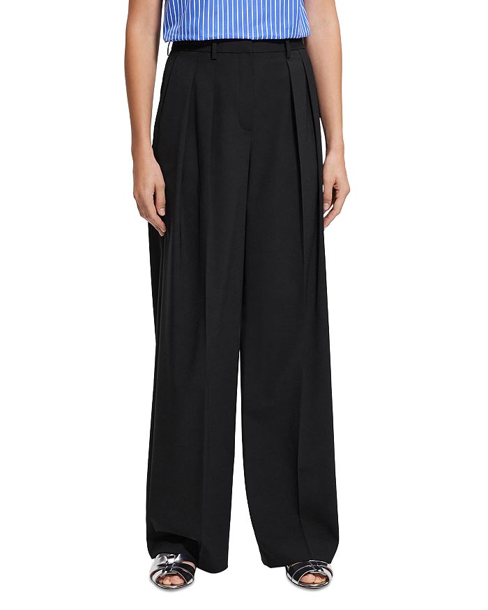 Theory - Double Pleated Wide Leg Pants