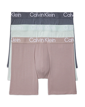 Calvin Klein Ultra-soft Modern 3-pack Stretch Modal Boxer Briefs In Gray Rose/asphalt Grey/dragon Fly