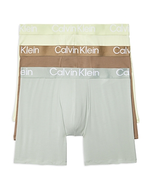 Calvin Klein Ultra Soft Modern Boxer Briefs, Pack Of 3 In Natural Gray/spring Onion/frosted Fern