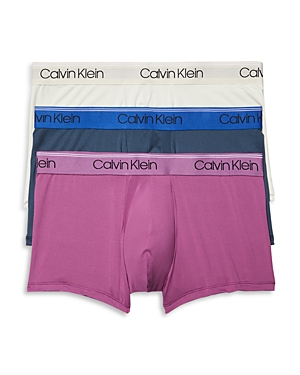 CALVIN KLEIN MICROFIBER STRETCH WICKING LOW RISE TRUNKS, PACK OF 3