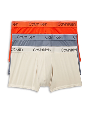 CALVIN KLEIN MICROFIBER STRETCH WICKING LOW RISE TRUNKS, PACK OF 3