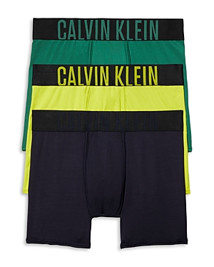 Calvin Klein Intense Power Boxer Briefs, Pack Of 3 In Foliage Green/night Sky/kewl Lime
