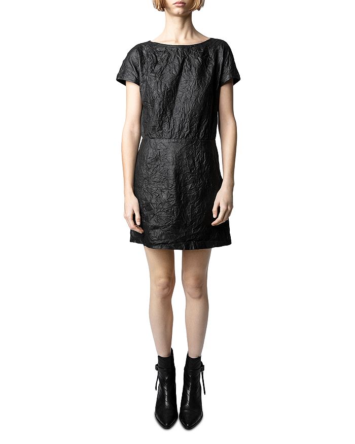 Zadig & Voltaire Rixe Creased Leather Dress - Noir