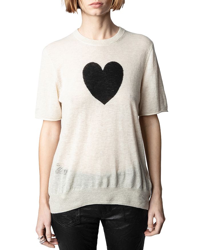 Zadig & Voltaire Ida Cashmere Heart Intarsia Sweater | Bloomingdale's