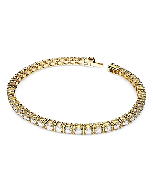 Shop Swarovski Matrix Crystal Tennis Bracelet In Gold