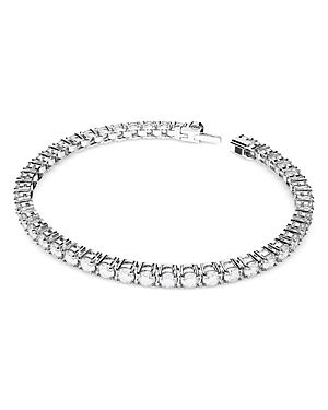 Shop Swarovski Matrix Crystal Tennis Bracelet In Silver