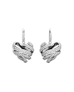 Photos - Earrings Swarovski Volta Pave Crystal Ribbon Heart Drop  5652029