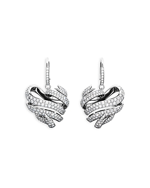 Swarovski Women's Volta Rhodium-plated & Cubic Zirconia Heart Earrings In Silver