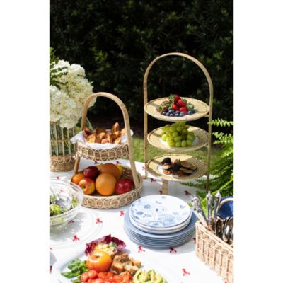 Provence Rattan Whitewash Two Tiered Server