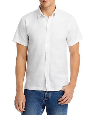 Onia Short Sleeve Button Down Regular Fit Shirt In White