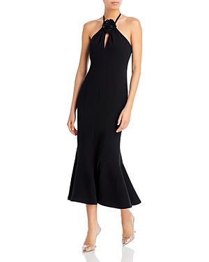 CINQ À SEPT CINQ A SEPT JENNIE ROSETTE HALTER DRESS