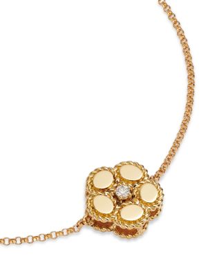 18K Yellow Gold Daisy Diamond Flower Link Bracelet - Exclusive